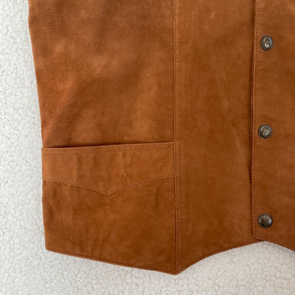 Cripple Creek Men's Cognac Suede Leather Vest XL NWT - Picture 10 of 16